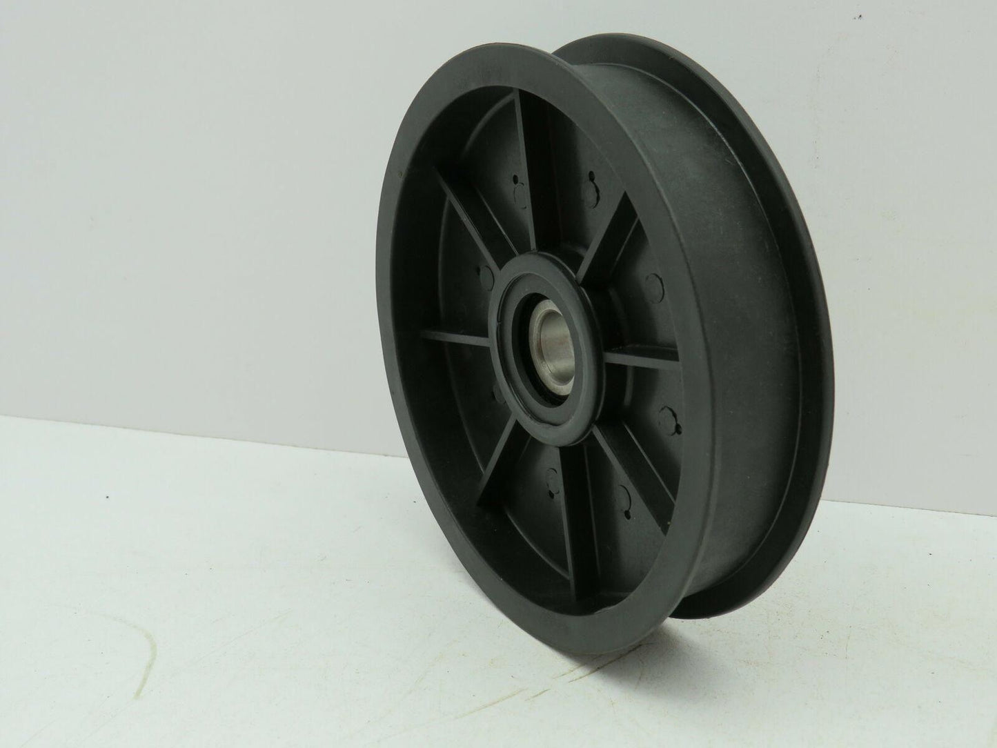 Nylon Plastic Flanged Pulley Idler 5/8" Bearing Bore 5.5" OD 24mm 1" Flat Belt