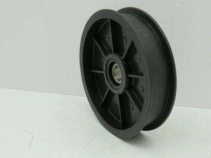 Nylon Plastic Flanged Pulley Idler 5/8" Bearing Bore 5.5" OD 24mm 1" Flat Belt