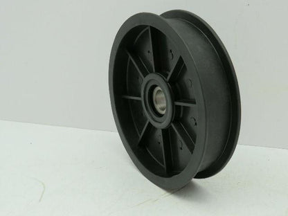 Nylon Plastic Flanged Pulley Idler 5/8" Bearing Bore 5.5" OD 24mm 1" Flat Belt