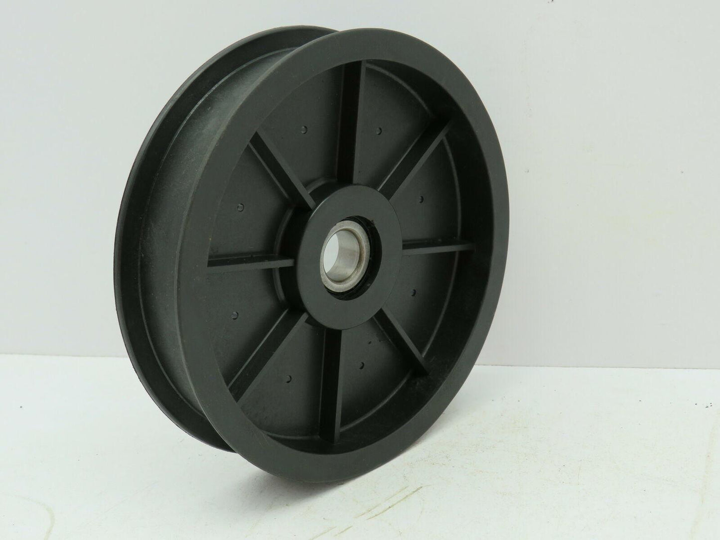 Nylon Plastic Flanged Pulley Idler 5/8" Bearing Bore 5.5" OD 24mm 1" Flat Belt