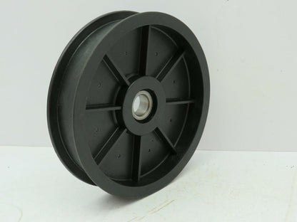 Nylon Plastic Flanged Pulley Idler 5/8" Bearing Bore 5.5" OD 24mm 1" Flat Belt