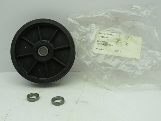 Nylon Plastic Flanged Pulley Idler 5/8" Bearing Bore 5.5" OD 24mm 1" Flat Belt