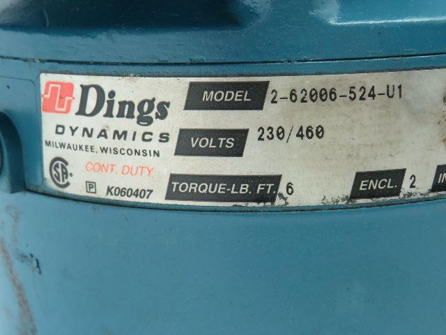 Dings Dynamics 2-62006-524-U1 Brake W/Motor 1HP 1725 RPM EK143TW-B26M Frame 3PH