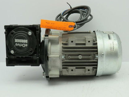 Motovario T71-B4 Motor 3PH 0.5Hp 208-230V W/NMRV040 Gear Reducer 20:1 12MM Shaft
