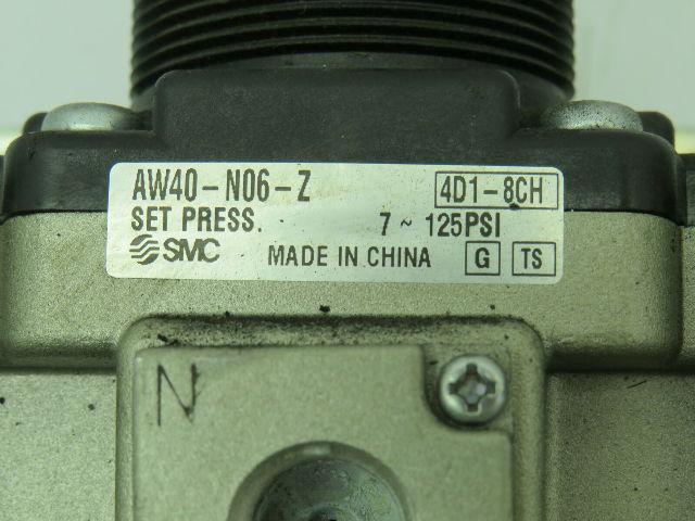 SMC AV500-N06-5DZ Valve 24VDC W/AFM40-N06D-Z Valve 150 PSI W/AW40-N06-Z 125 PSI