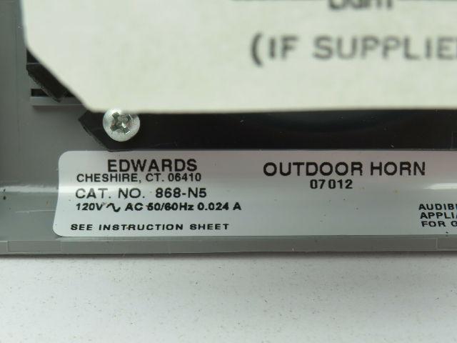 Edwards 686-N5 Electronic Signal Siren Horn Indoor/Outdoor Weatherproof 90-112dB