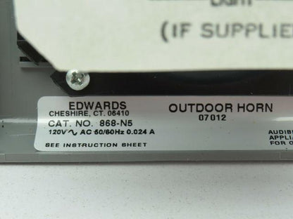 Edwards 686-N5 Electronic Signal Siren Horn Indoor/Outdoor Weatherproof 90-112dB