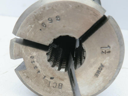 ACME Serrated Grip Collet .698" x 1-1/4" Round BCI 14320  Lot of 2