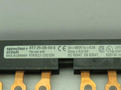 Sprecher Schuh KT7-25-DB-54-5 Block Busbar for KTA/B/C7-25S/25H