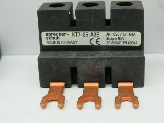 Sprecher Schuh KT7-25-A3E  Busbar Terminal Block for KT7-25S/25H  Lot of 3