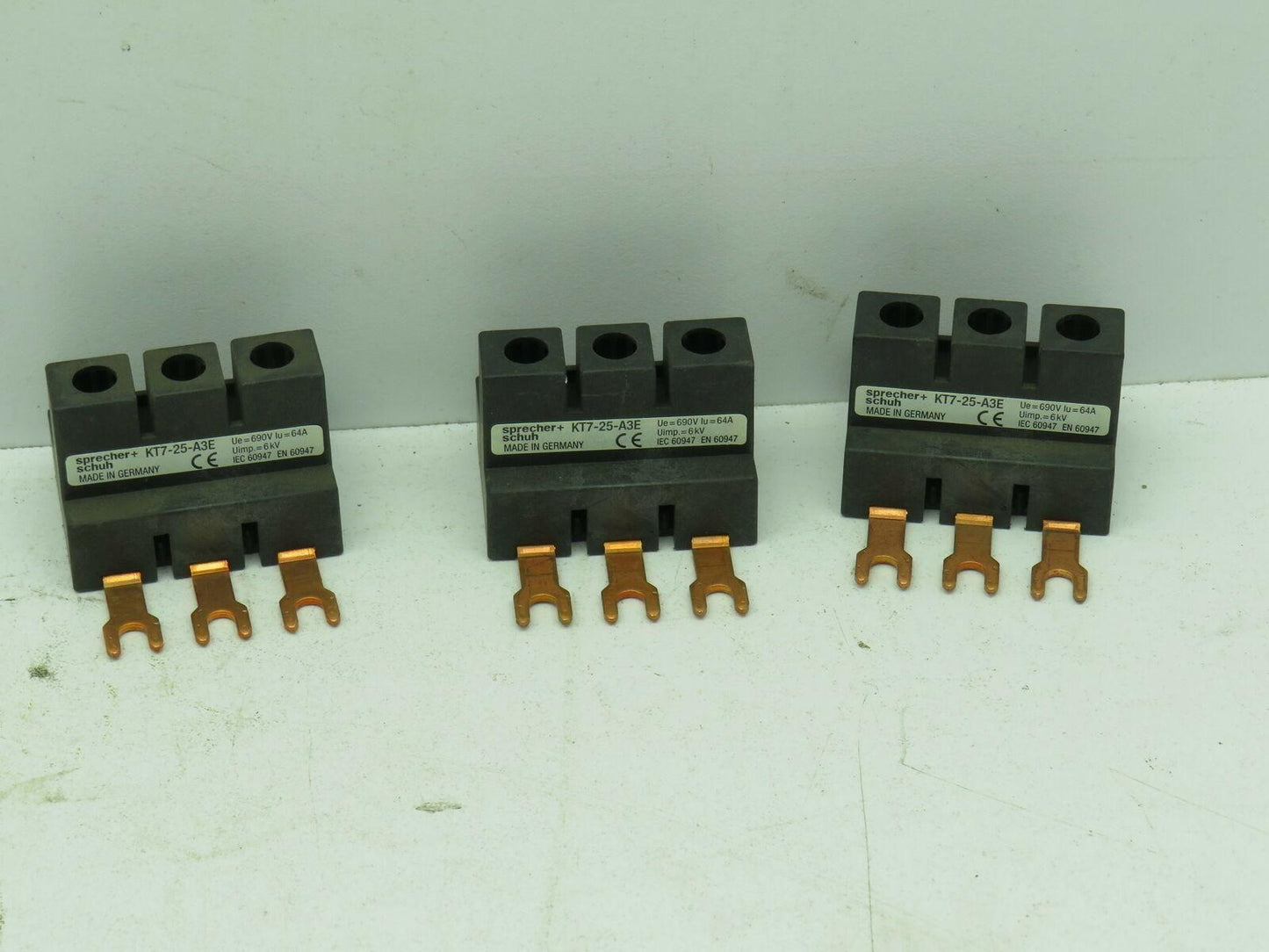 Sprecher Schuh KT7-25-A3E  Busbar Terminal Block for KT7-25S/25H  Lot of 3
