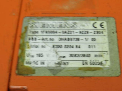 Siemens 1FK6084-6AZ21-9ZZ9-ZS04 Servo Motor  3HAB6738-1/05