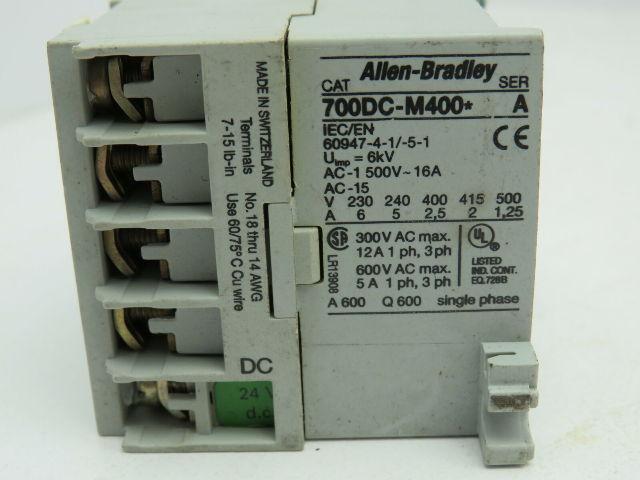 Allen Bradley 700DC-M400*/A Relay 600VAC 5A 3PH 24VDC Control Series A Lot of 14