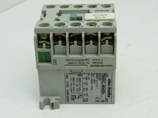 Allen Bradley 700DC-M400*/A Relay 600VAC 5A 3PH 24VDC Control Series A Lot of 14
