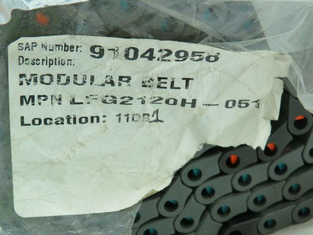 System Plast LFG 2120H-0510 FT Flat Top Modular Plastic Conveyor Belt 20" x 4'