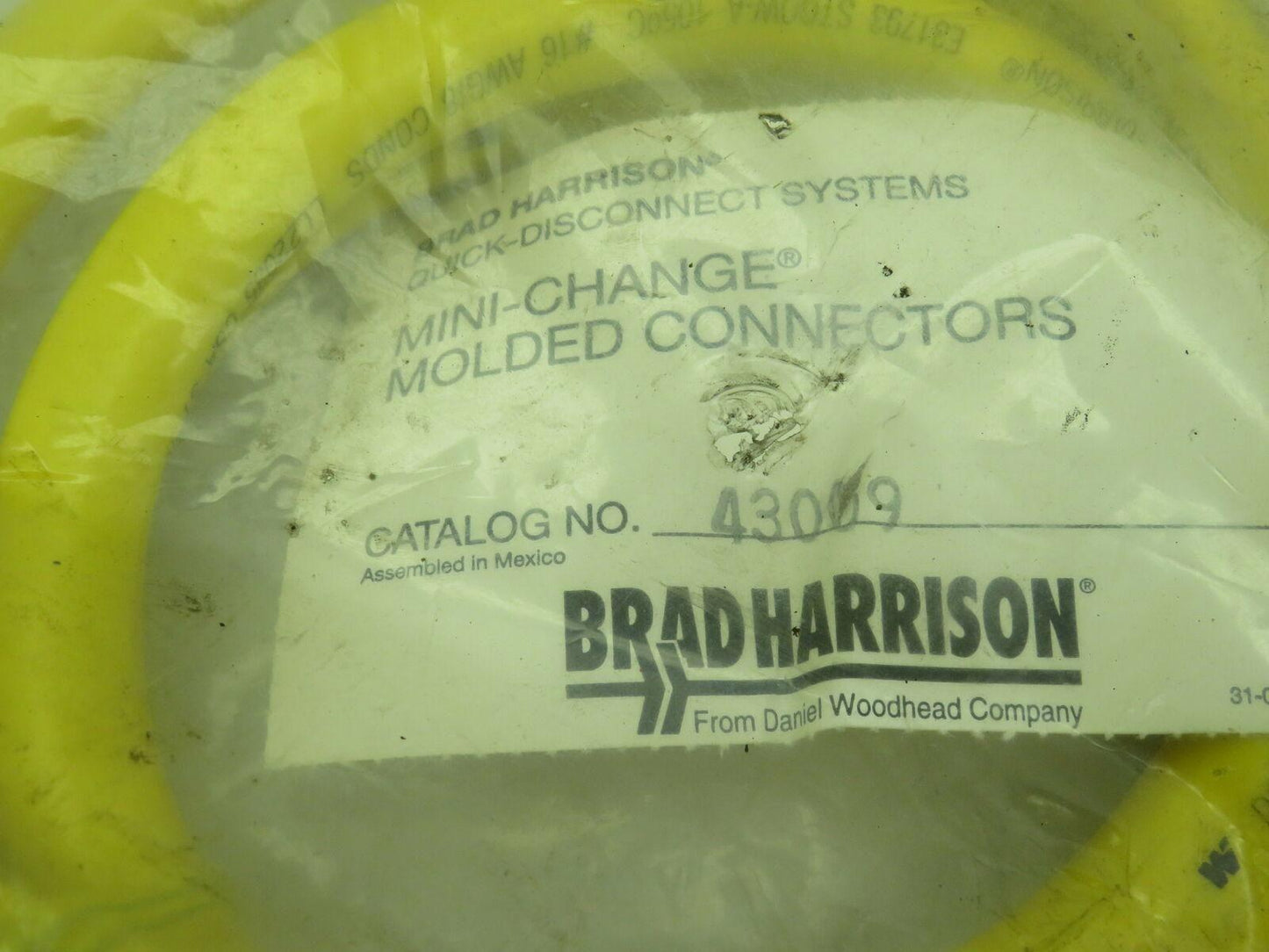 Brad Harrison 43009 Mini Change Quick Disconnect Cordset 8P Male Connector Plug