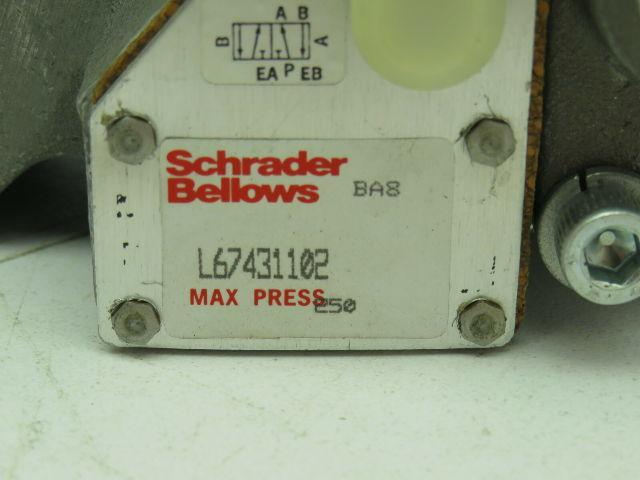Schrader L67431102 Pneumatic Solenoid Single Remote Pilot Valve 250 PSI L674