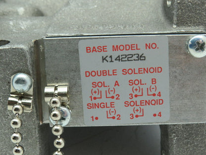Parker Schrader K142236 Double Solenoid Valve Manifold Sub Base 1" Valveair II