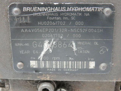 Rexroth Brueninghaus Hydromatik AA4VG56EP2D1/32R-NSC52F004SH Hydraulic Pump Unit