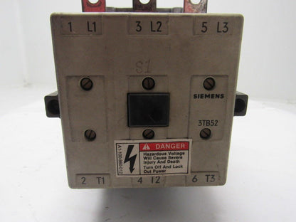 Siemens 3TB5217-0A Motor Contactor Starter 135A 600V 3PH 3-Pole 120V Coil Size 4
