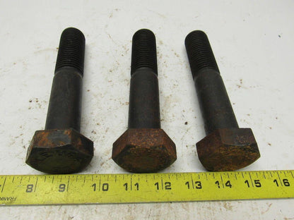 1-1/8"-8 x 6" A193 B7 Heavy Hex Bolt Cap Screw Black Oxide Lot of 3