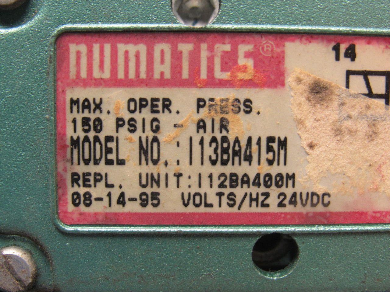 Numatics I13BA415M Pneumatic Solenoid Valve 3 Bank Assembly Base
