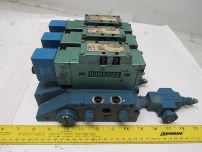 Numatics I13BA415M Pneumatic Solenoid Valve 3 Bank Assembly Base