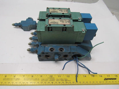 Numatics I13BA415M Pneumatic Solenoid Valve 2 Bank Assembly Base