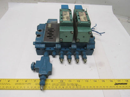 Numatics I13BA415M Pneumatic Solenoid Valve 2 Bank Assembly Base