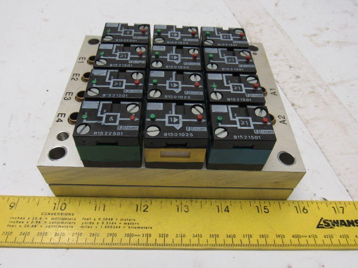 Rexroth Crouzet  81521501 Pneumatic Logic Component Element Manifold Assembly