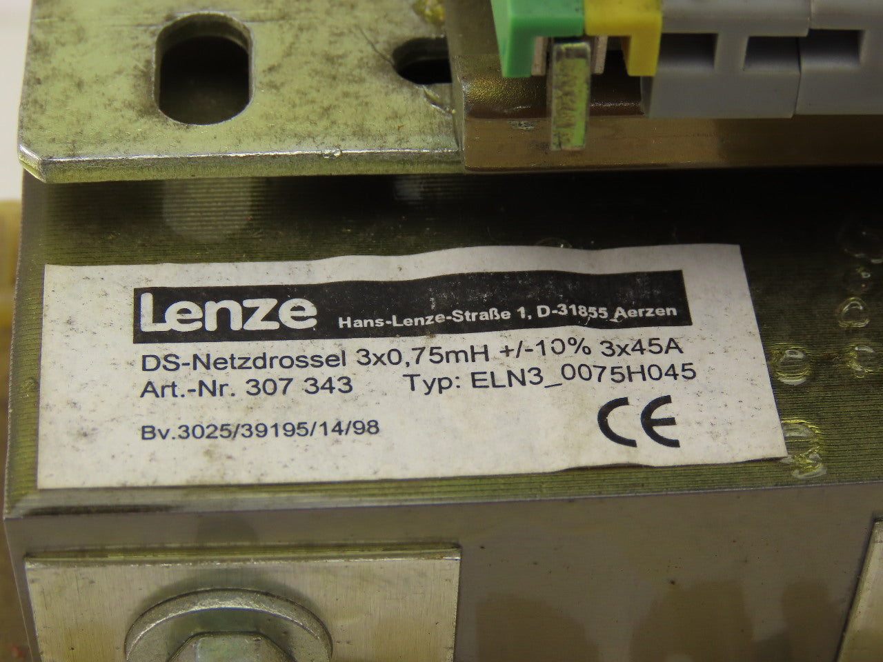 Lenze 307 343 Transformer Line Reactor +/- 10% 3x45 A