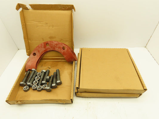 PlumBest 750593-001 Red Rubber Full Face Gasket 8" 150# w/Bolts & Nuts Lot of 3