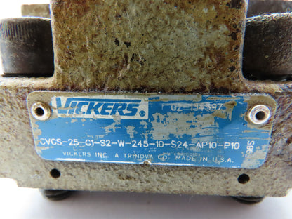 Vickers CVCS25C1S2W24510S24AP10P10 Hydraulic Cartridge Relief Valve Cover CVCS
