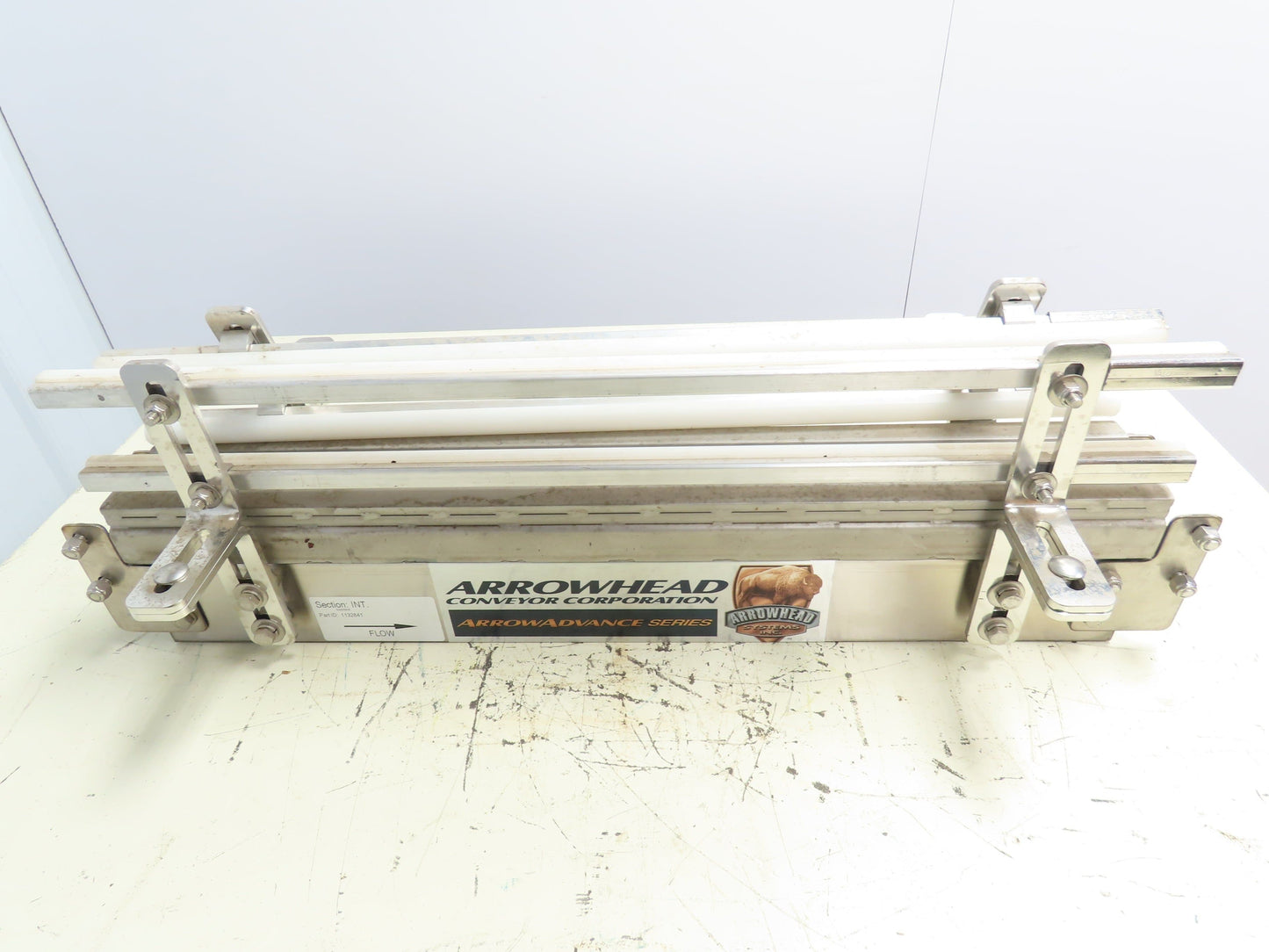 Arrowhead 3.25" Magnetic TableTop Belt Stainless Bottle Conveyor 30" Section