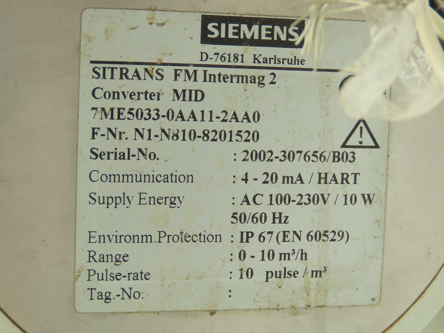 Siemens 7ME5033-0AA11-2AA0 SITRANS F M Intermag 2 Flowmeter Transmitter 4-20mA