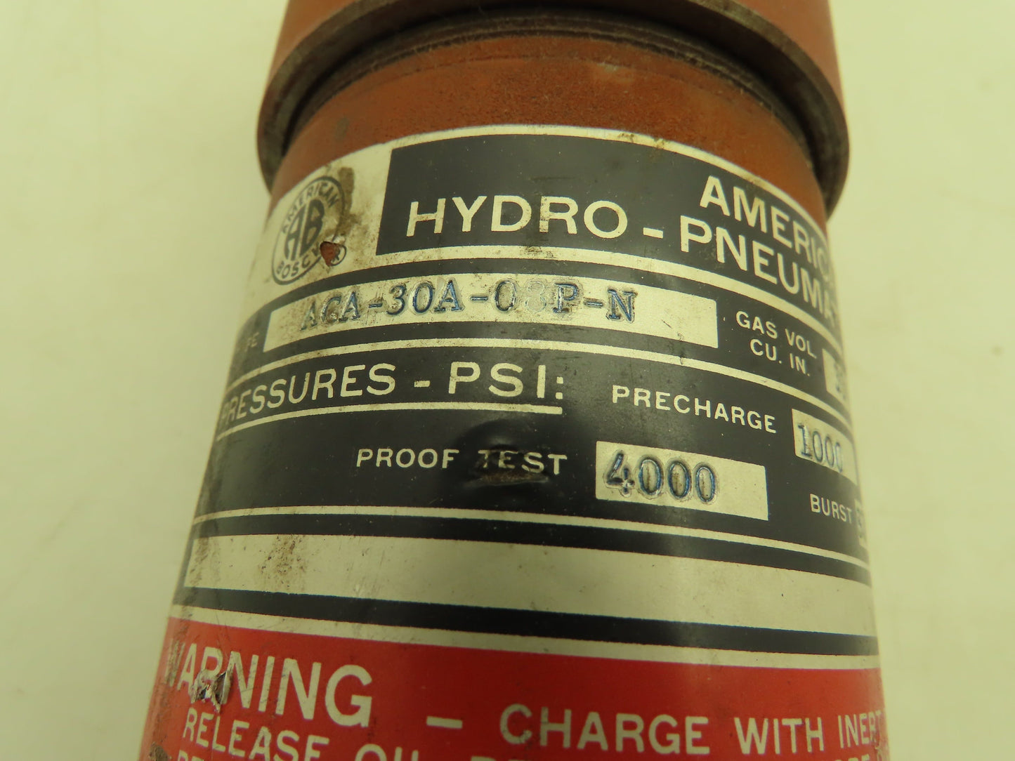 American Bosch ACA-30A-08P Hydro-Pneumatic Accumulator 2000 PSI Pressure Vessel