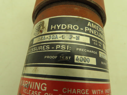 American Bosch ACA-30A-08P Hydro-Pneumatic Accumulator 2000 PSI Pressure Vessel