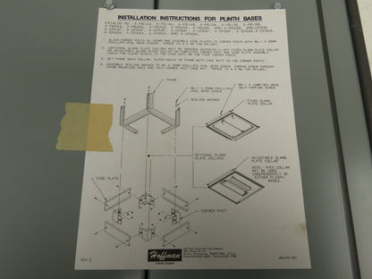 Hoffman X-GP66F Electrical Enclosure Fixed Steel Gland Plate 20x20" Type 12 Gray