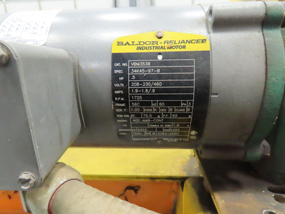 70"x 84" Chain Drive 2.5" Live Roller Pallet Conveyor 60"BF .5Hp 460V 65 FPM
