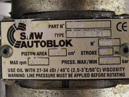 SMW Autoblok SIN-S-085-LP CNC Lathe Spindle Hydraulic Cylinder Chuck Actuator