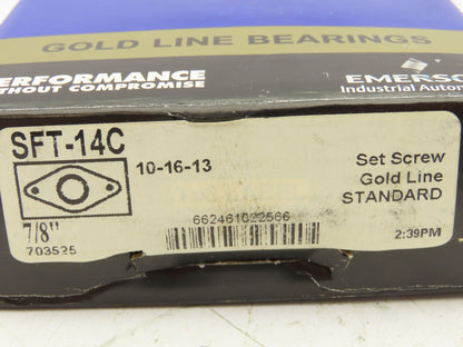 SealMaster SFT-14C 2 Bolt Flange Mount Ball Bearing Unit 7/8"Bore Cast Iron