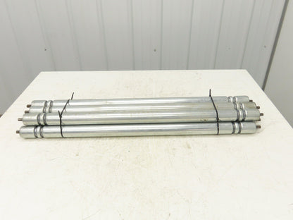 Galvanized Steel Conveyor Roller 1.9" Dia 36"BF Double Groove  Lot of 7