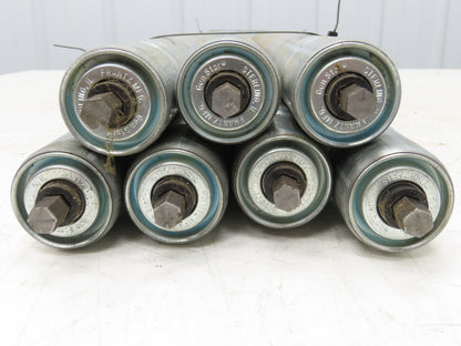Galvanized Steel Conveyor Roller 1.9" Dia 36"BF Double Groove  Lot of 7