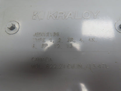 Kraloy JBX12126 Electrical Enclosure 12x12x6" PVC Junction Pull Box 4.5x9.75"