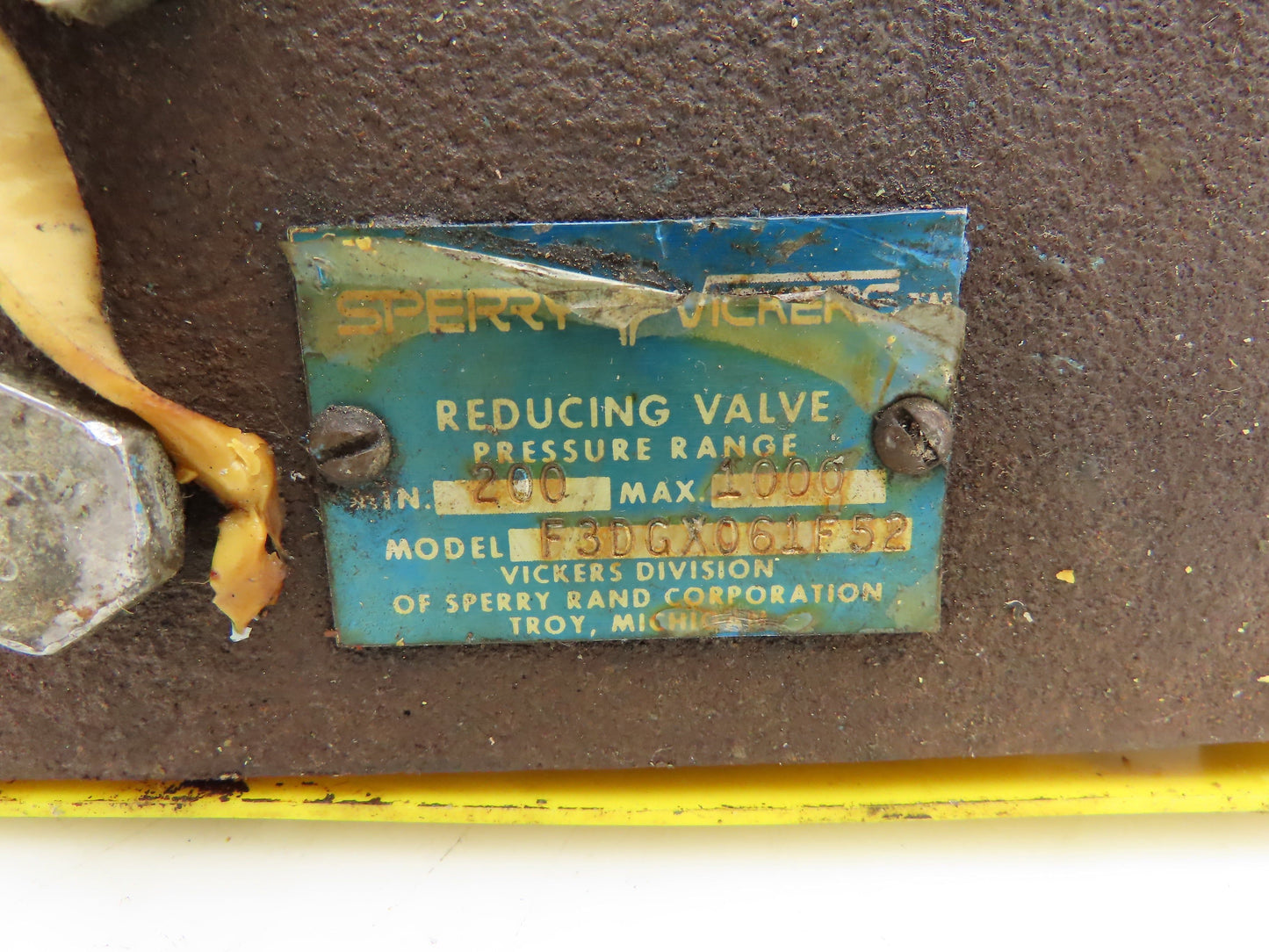 Sperry Vickers F3 DGX 06 1F 52 Hydraulic Pressure Reducing Valve 200-1000psi