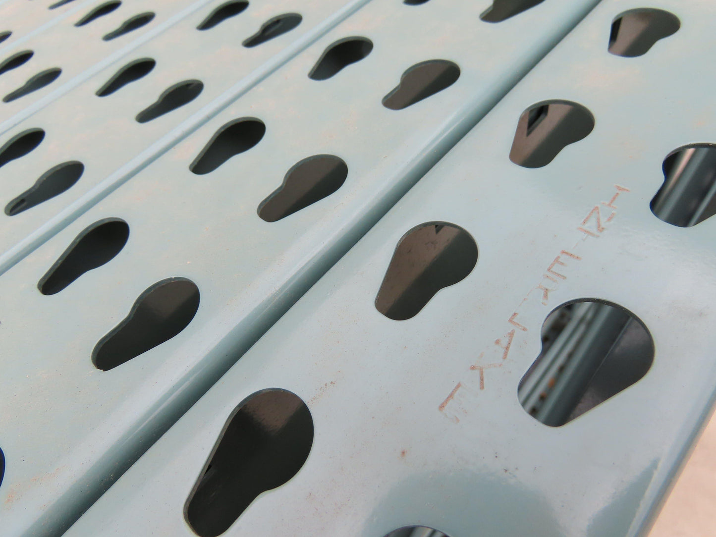 Interlake 14' x 48" Teardrop Pallet Racking Upright 3x3" Leg 23900Lb Green