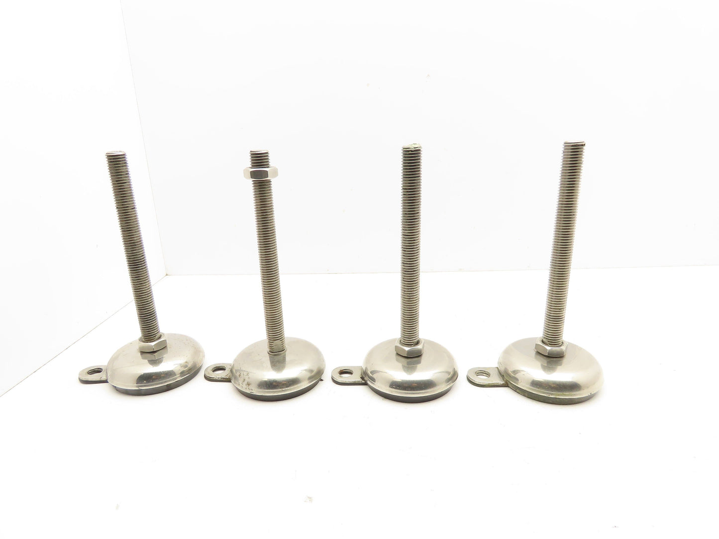 Rubber Bottom Machine Leveling Feet 3/4" Thread 7-1/2" Adjustable Set of 4