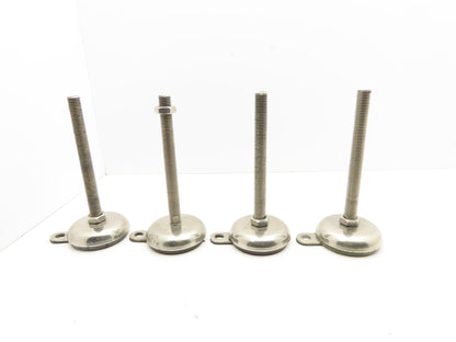 Rubber Bottom Machine Leveling Feet 3/4" Thread 7-1/2" Adjustable Set of 4
