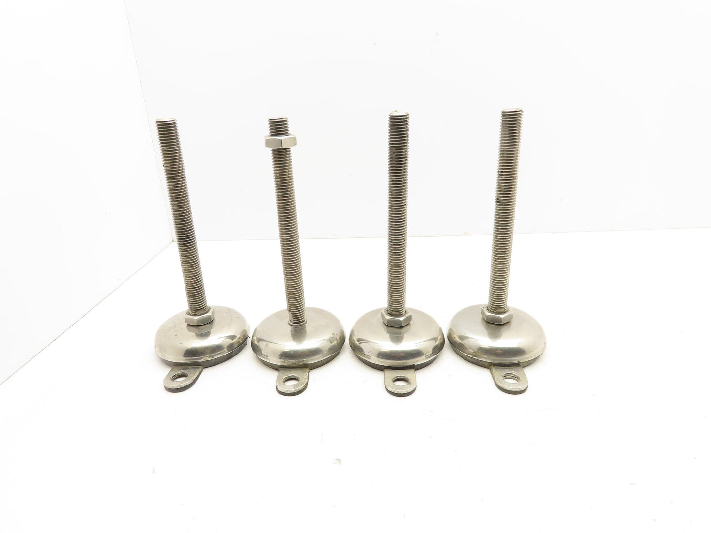 Rubber Bottom Machine Leveling Feet 3/4" Thread 7-1/2" Adjustable Set of 4