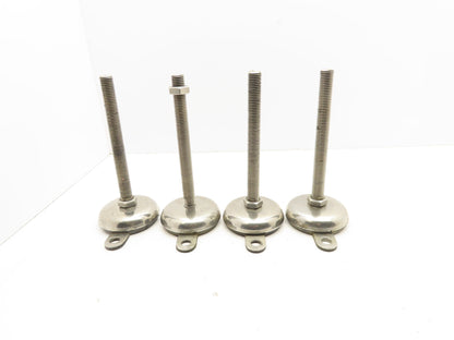 Rubber Bottom Machine Leveling Feet 3/4" Thread 7-1/2" Adjustable Set of 4